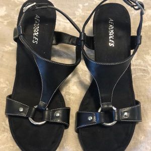 3.5 inch heal black wedge Sandal by Aerooles